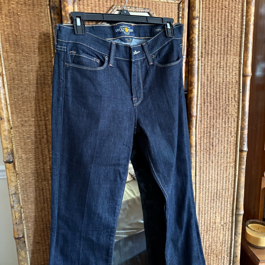 Lucky Brand Womens Dark Indigo Wide Leg Jeans